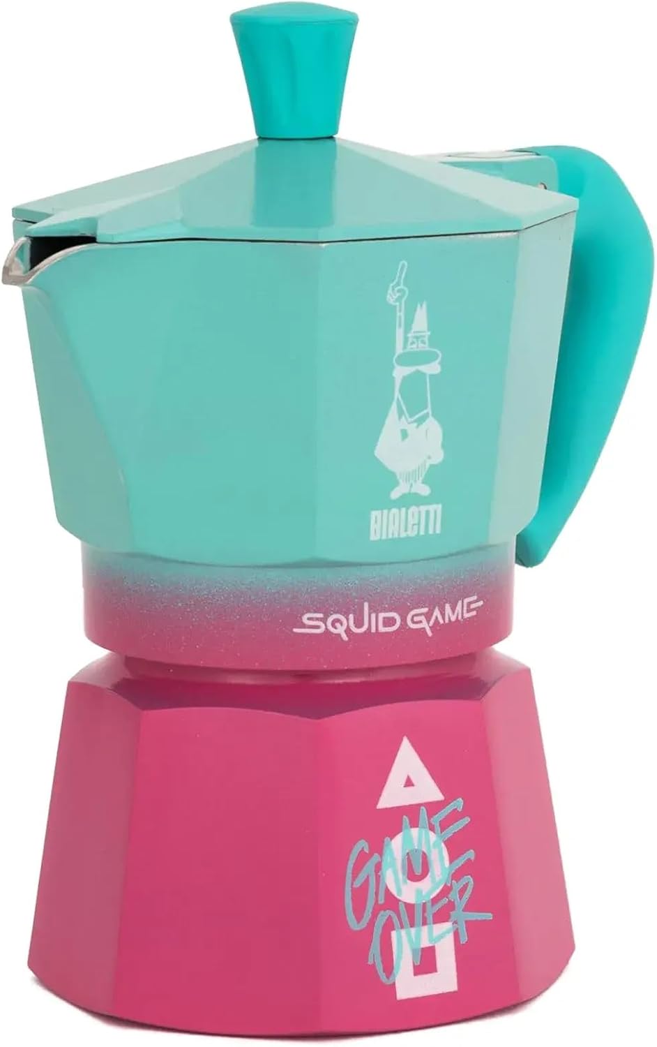 Bialetti Moka Express Squid Game© 3 Tassen, Verbrühungssicherer Griff, Nicht für Induktion geeignet,