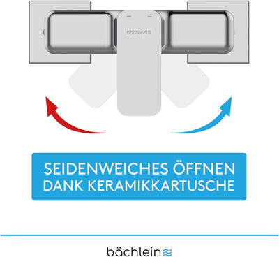 Bächlein Duscharmatur Leonte in Kantigem Design – Mischbatterie Komplettset inkl. allem Zubehör – Ei