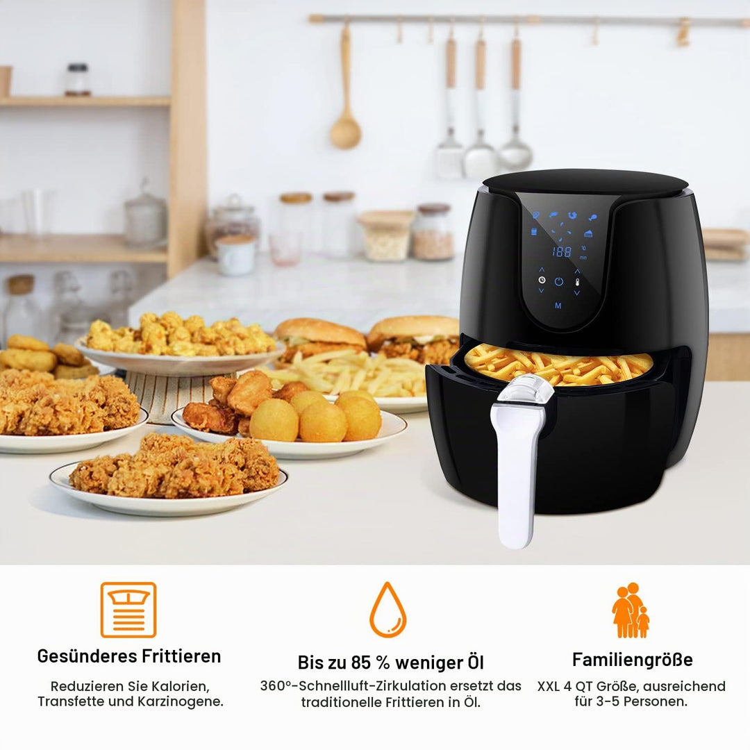 Heissluftfritteuse Airfryer Heissluftfriteuse mit 6 Verschiedenen Kochprogrammen Heissluftfritteuse