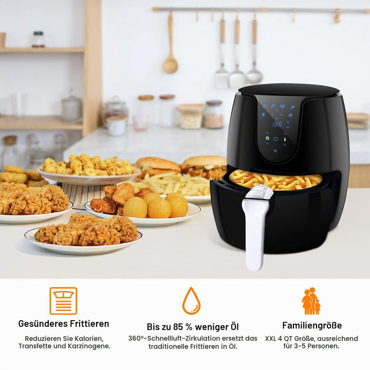 Heissluftfritteuse Airfryer Heissluftfriteuse mit 6 Verschiedenen Kochprogrammen Heissluftfritteuse