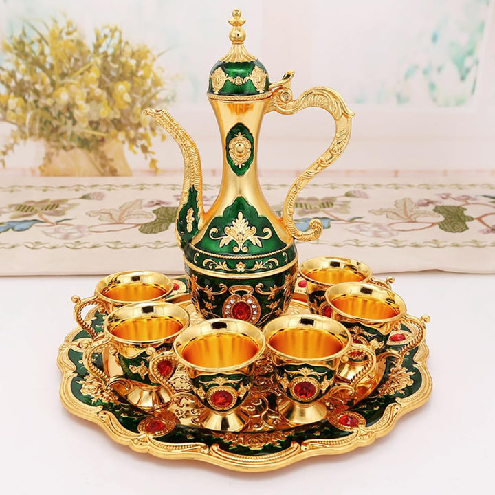 Marokkanisches Teeservice, 6-teilig, türkisches Kaffeetassen-Set mit Kanne, Vintage-Küchenzubehör fü
