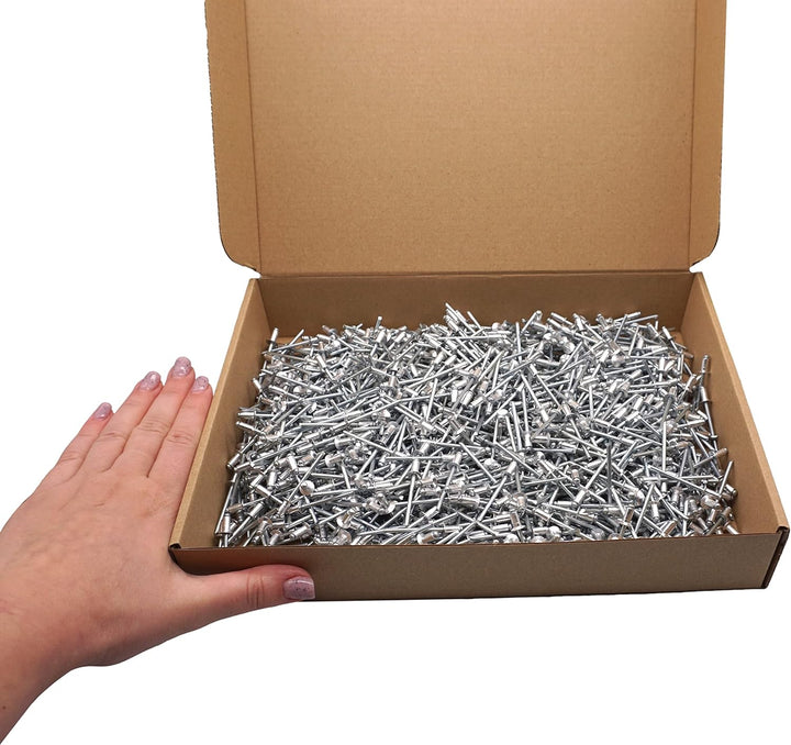 SKIR'CO (1200 Stück) Senkkopf Aluminium Blindnieten 4,0 x 8 mm, Stahldorn, Popnieten 1200 4.0 x 8 mm