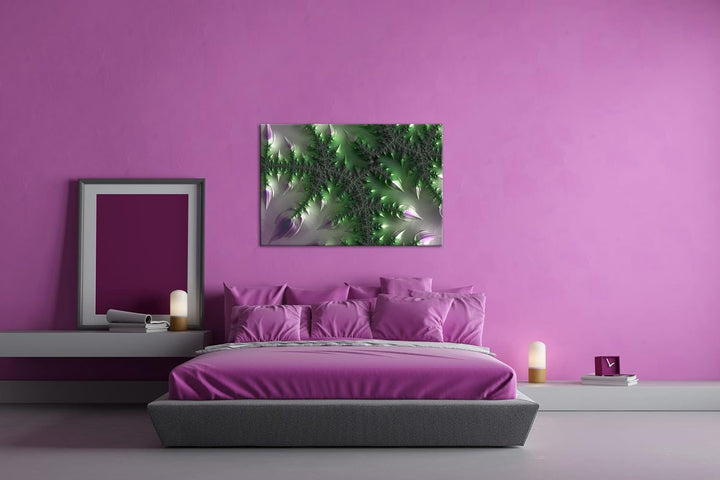 deyoli inspirierendes Fraktal Muster Format: 80x60 als Leinwand, Motiv fertig gerahmt auf Echtholzra