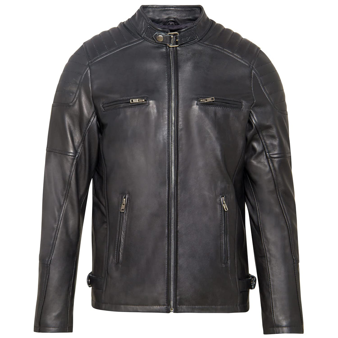 URBAN 5884 Herren Ralf, Lederjacke Echtleder Weich und Strapazierfähig 4XL Schwarz, 4XL Schwarz