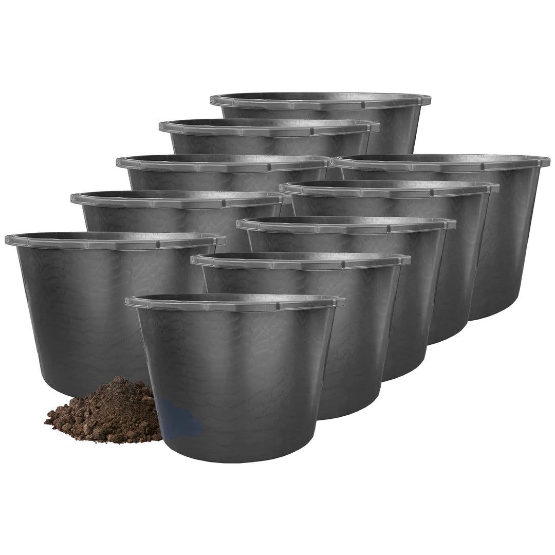 Hossi's Wholesale 10x Mörtelkübel 65l aus Kunststoff, stabile Maurerkübel, Baueimer für Baustelle un