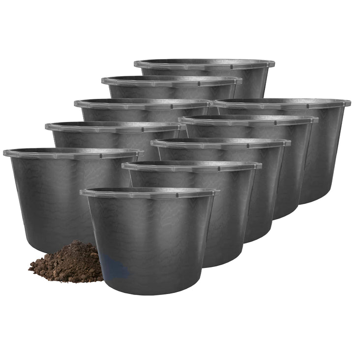 Hossi's Wholesale 10x Mörtelkübel 65l aus Kunststoff, stabile Maurerkübel, Baueimer für Baustelle un