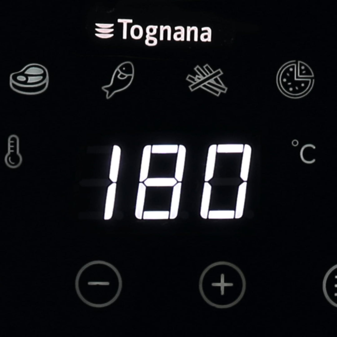 Tognana Iridea, Heissluftfritteuse 8L, doppelte Heizspirale, digitales Display, Timer, 80-200°C, Fen