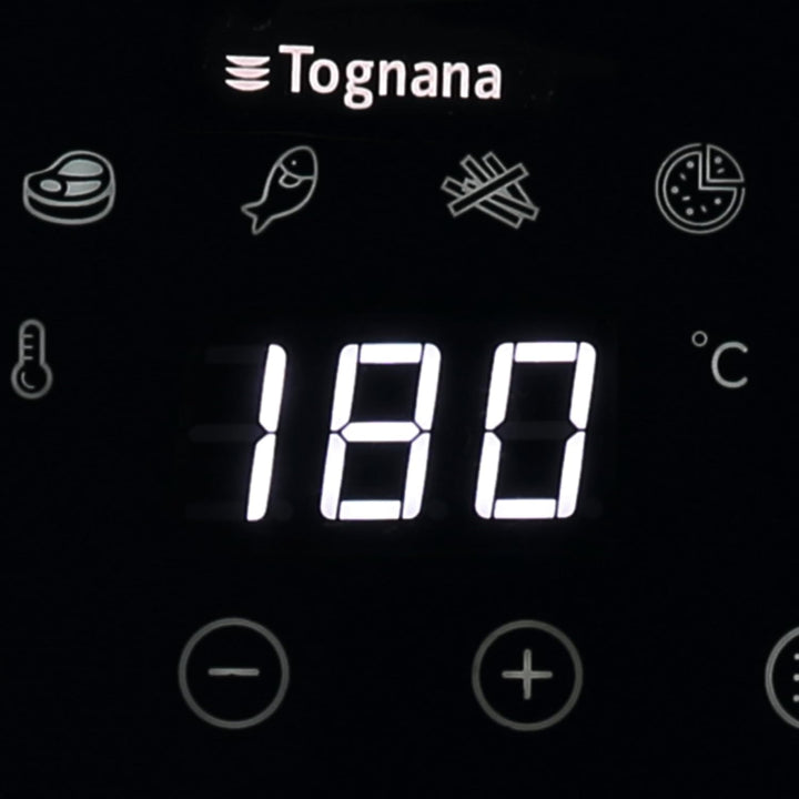Tognana Iridea, Heissluftfritteuse 8L, doppelte Heizspirale, digitales Display, Timer, 80-200°C, Fen