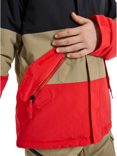 Burton Jungen Symbol Snowboard Jacke 140 Tomato/True Black/Kelp, 140 Tomato/True Black/Kelp