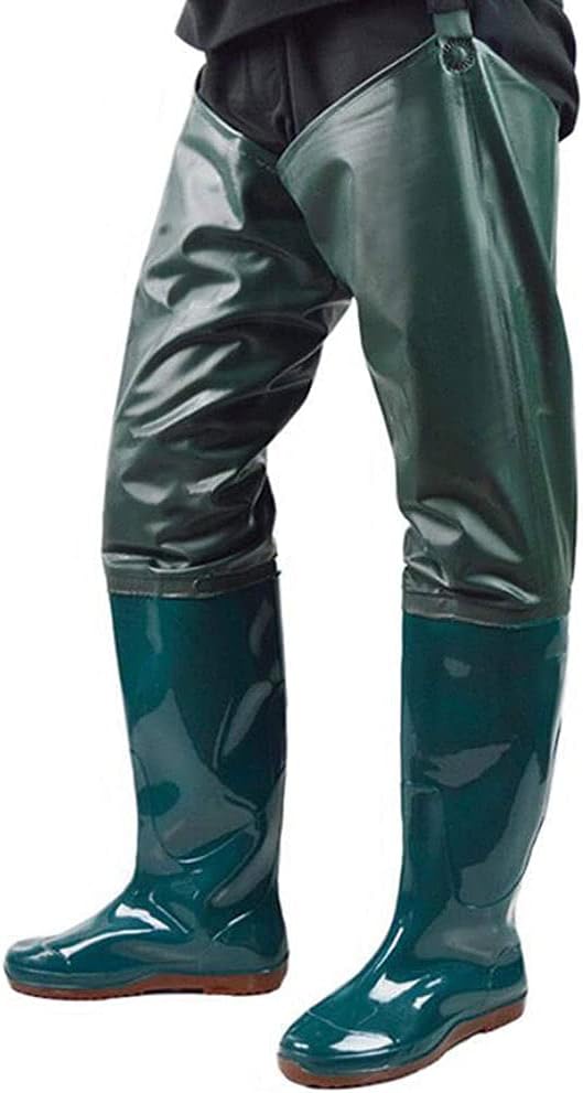 Angeln Watstiefel Rutschfest Wasserdichte Pvc-waten Hose Mit Schnallenstiefel Breath Hip Stiefel Grü