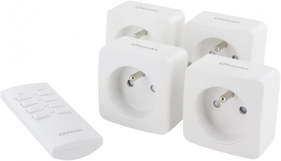 Set mit 4 Mini-Steckdosen On/Off und Fernbedienung