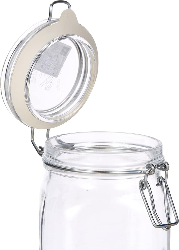 Bormioli Set 0,75L Original Fido Einmachglas mit Bügelverschluss und Gummiring, 10FL30000185FL10, Tr