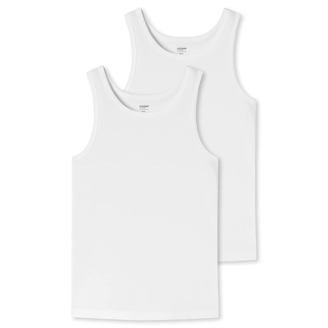Uncover by Schiesser Herren Unterhemd Doppelpack (2 Stück) Weiss M, Weiss M