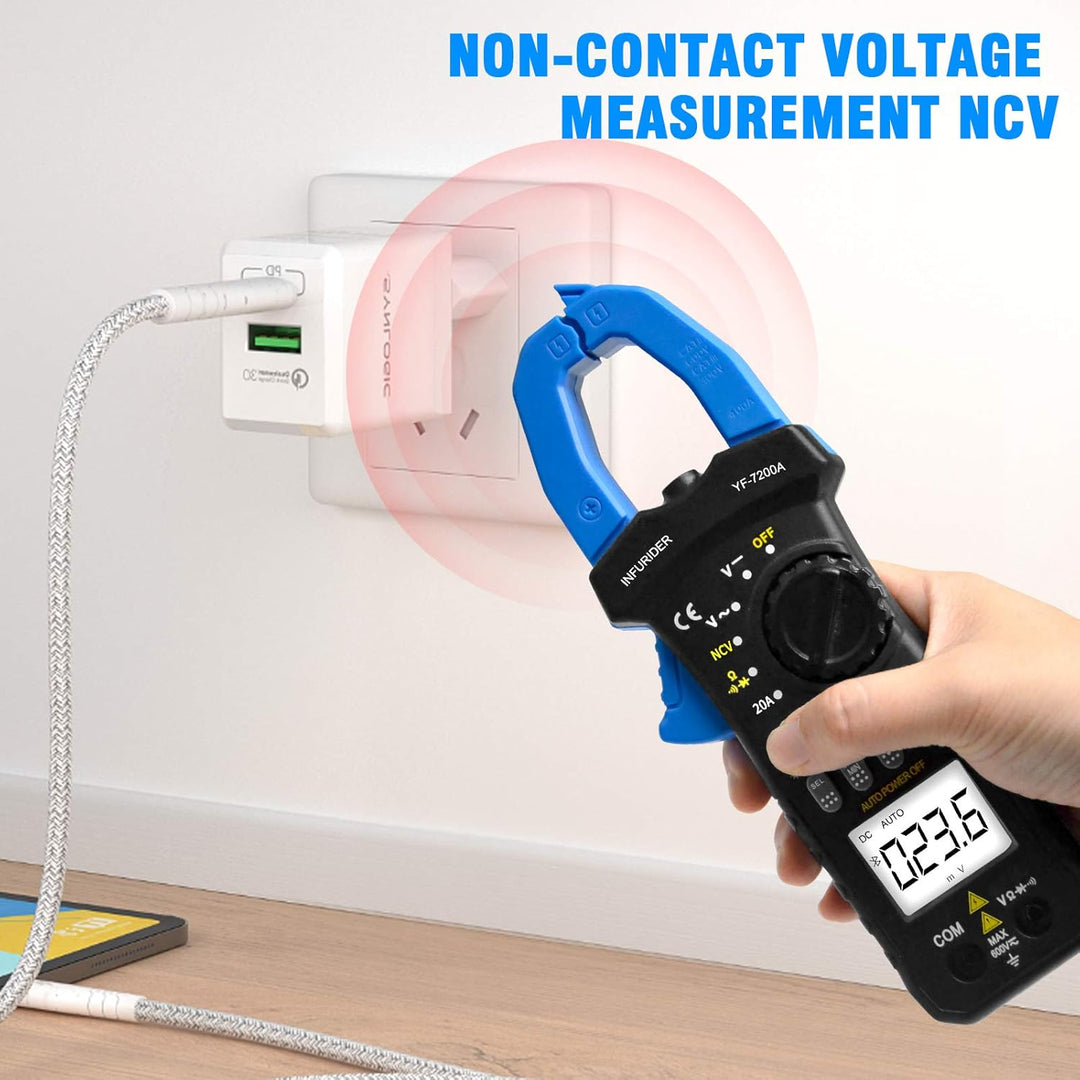 Clamp Meter,INFURIDER YF-7200A AC Stromzange Multimeter TRMS 400 Amp Zangenamperemeter Strommesszang