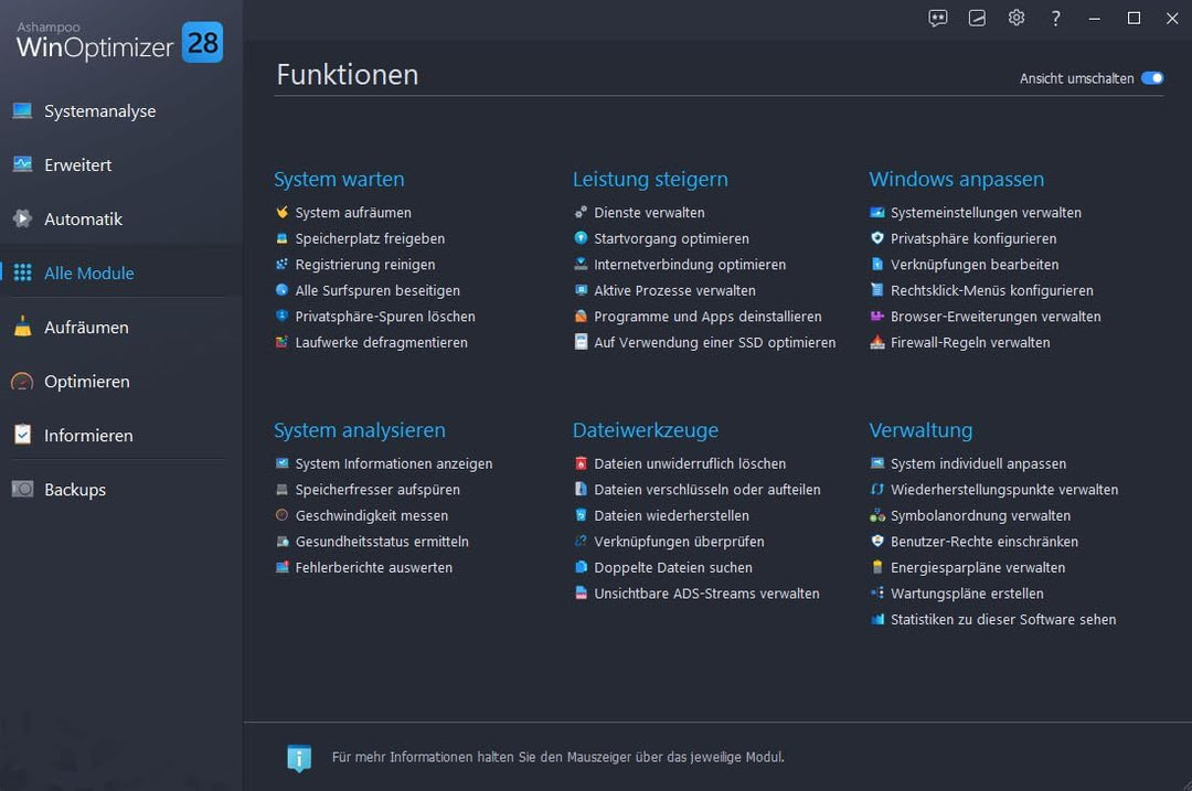 WinOptimizer 27 - 3 USER Lizenz - Tuning für Windows 11 10 7 - unbegrenzte Laufzeit - Sicher, Sauber