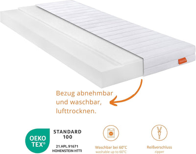 sleepling Matratze Rollmatratze Gästematratze Basic 30, Komfortschaummatratze, Made in EU, Bezug was