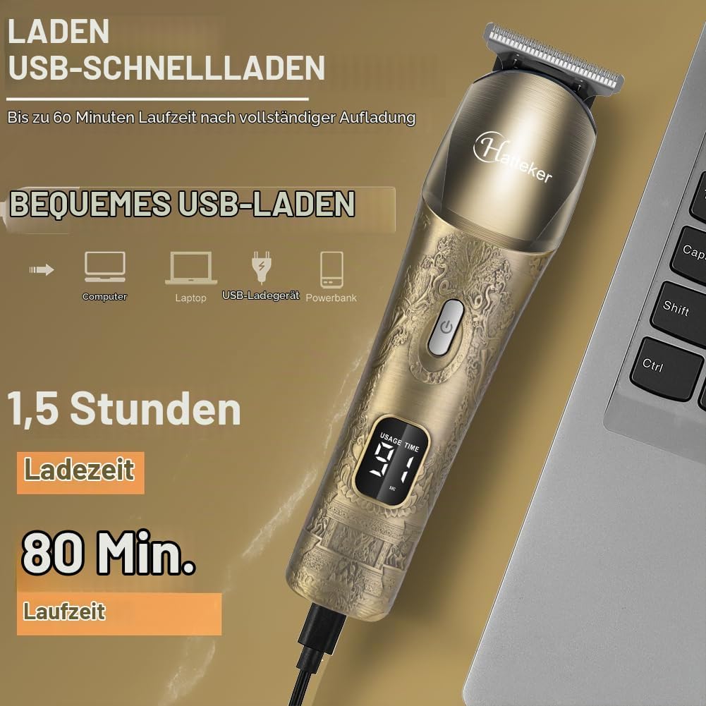 Hatteker Profi Haarschneidemaschine Herren Bartschneider Barttrimmer Haarschneider Haartrimmer Rasie