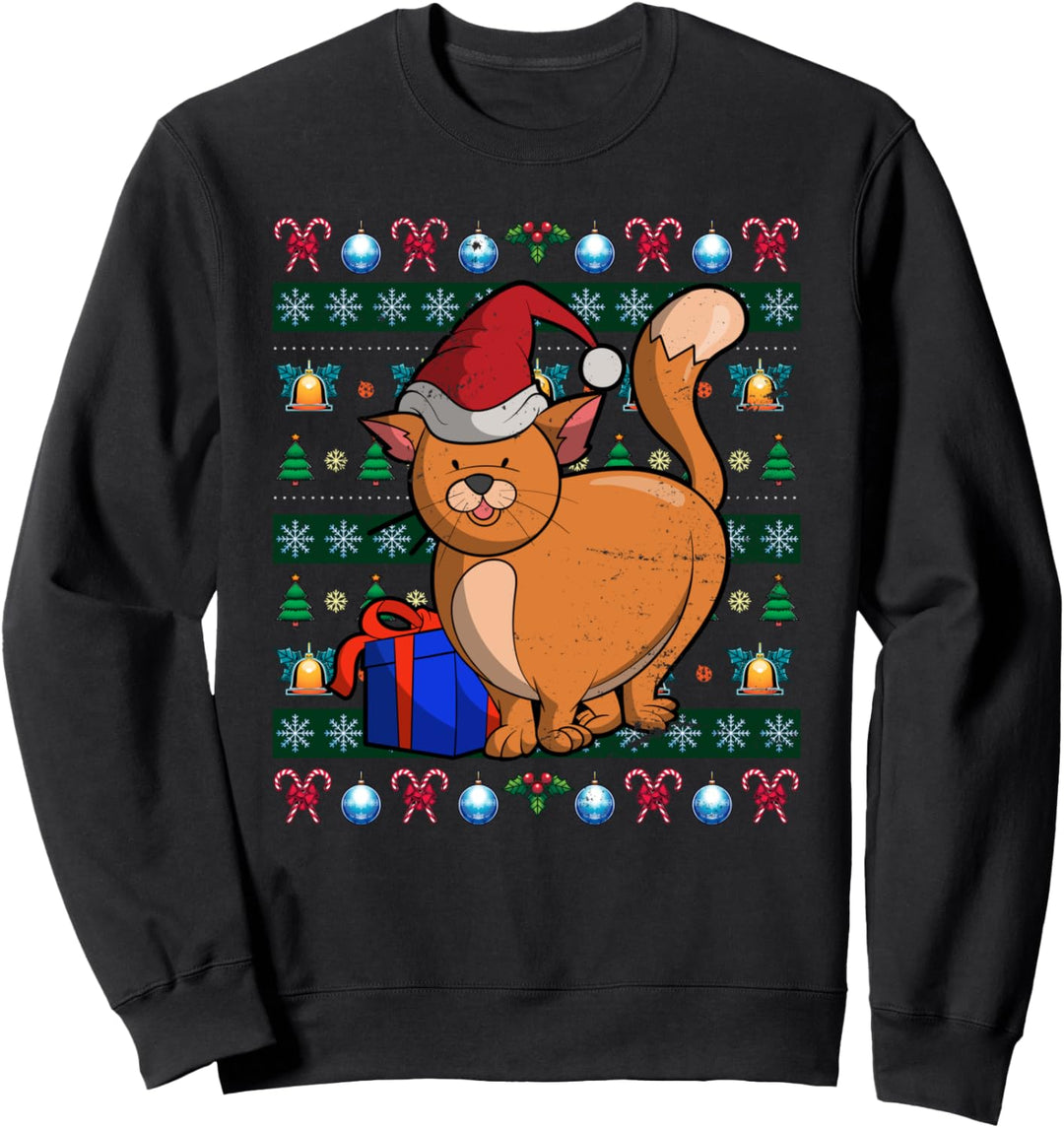 Haustier Weihnachten Geschenk Ugly Christmas Katze Sweatshirt
