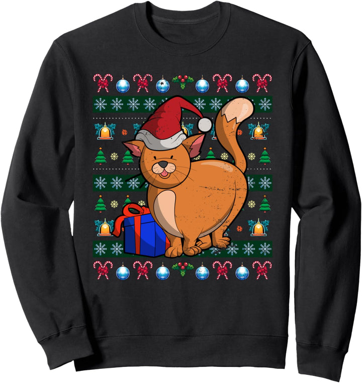 Haustier Weihnachten Geschenk Ugly Christmas Katze Sweatshirt