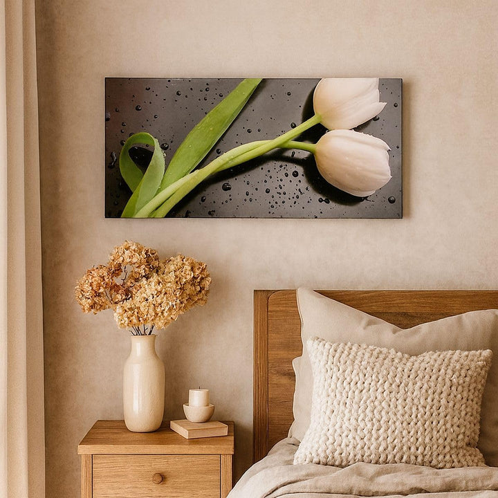 Wandbilder Dekoration Wohnzimmer Tulpen Blume Pflanzung Pflanze Panorama Bilder auf Leinwand 120x50c