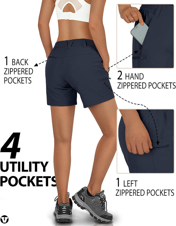 Outdoor Ventures Kurze Hose Damen UPF50+ UV Schutz Wander Shorts Sommer Leicht Trekking Shorts Stret