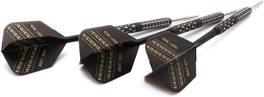 CUESOUL Steel Tip 90% Tungsten Dart Set mit Ölfarbe Finish und ROST Flights 23g Fassbier-1, 23g Fass