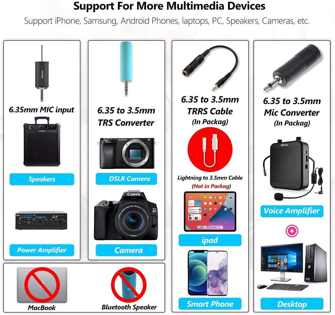 UHF Wireless Lavalier Lapel Microphone System, Kabelloses Lavalier-Mikrofon, Headset Mic, Interview