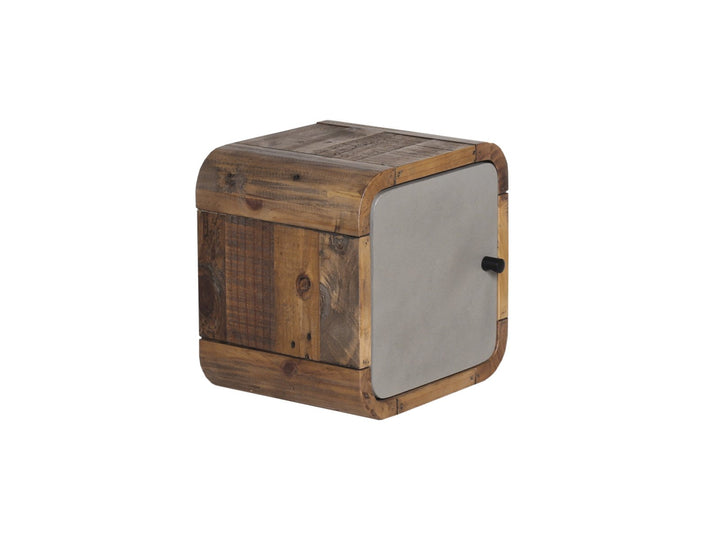 Woodkings® Badregal Dingle 30x30 Holz Pinie Natur rustikal und MDF in Betonoptik grau Badregal Regal