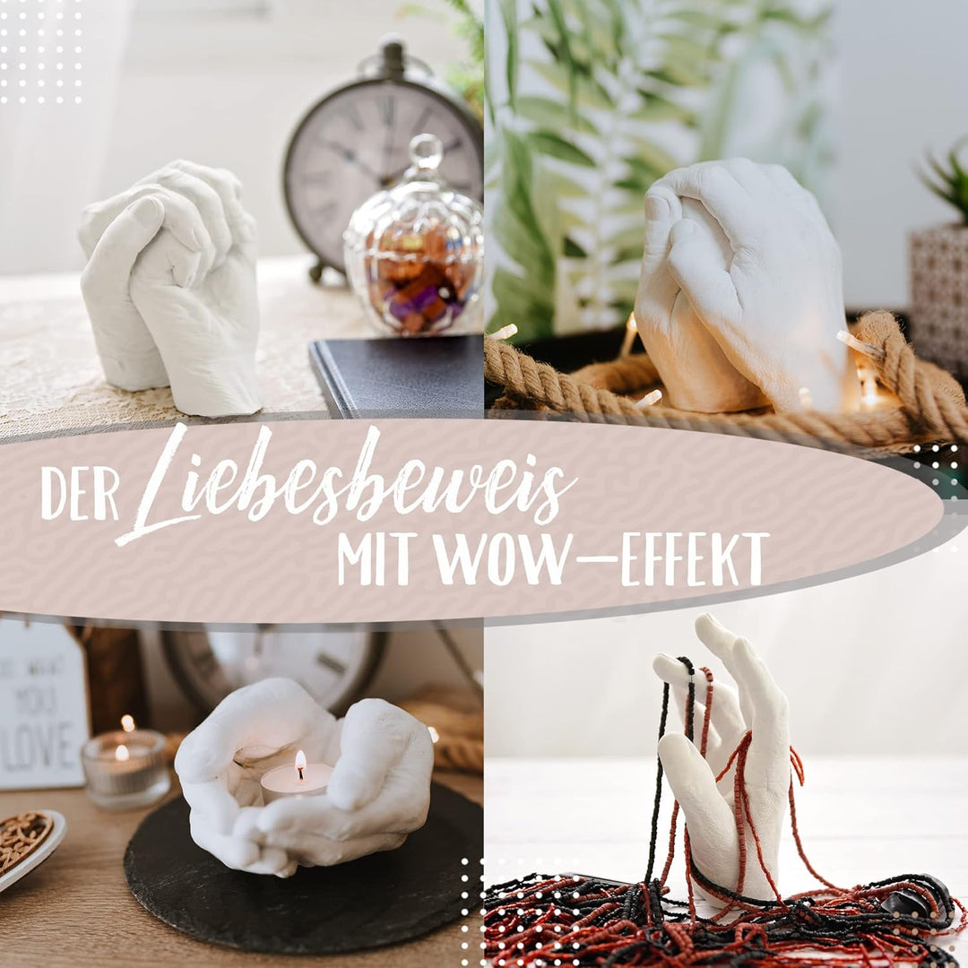 3D Handabdruck Set für Paare Hochwertiges Gipsabdruckset Hände Jahrestag Geschenk für Ihn und Sie, P
