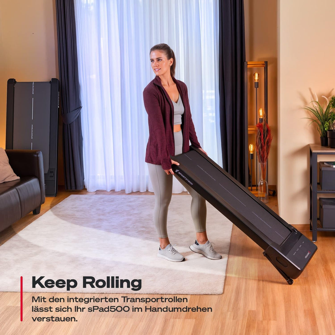 Sportstech Walking Pad, automatische Steigung bis 19%, Laufband für Zuhause und Schreibtisch, LED-Di