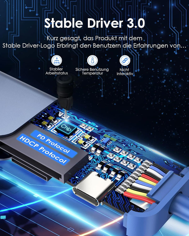 LENTION USB C Hub 100W PD Aufladung, 4K@60Hz HDMI, SD/TF Kartenleser, USB 3.0, Adapter USB C auf USB