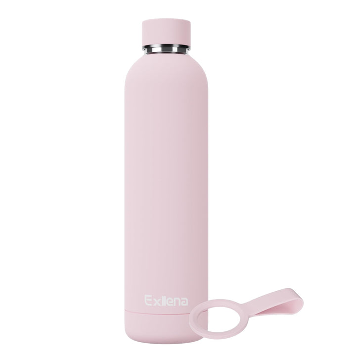 Exllena Trinkflasche Edelstahl 1L - Hochwertige Thermosflasche Mit Silikongriff für Sport, Büro und