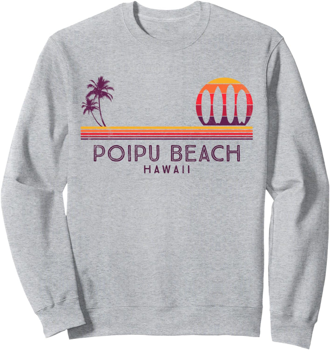 Vintage Hawaii Poipu Strand Palmen Tropical - Surf Sweatshirt
