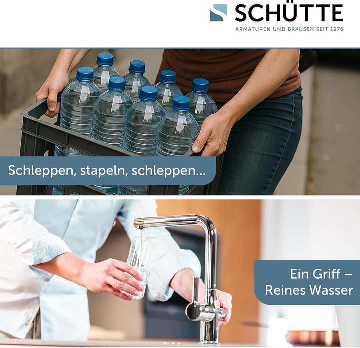 SCHÜTTE AQUASTAR PRO 3-Wege-Filterarmatur, sauberes Trinkwasser direkt aus dem Hahn, Integriertes BW