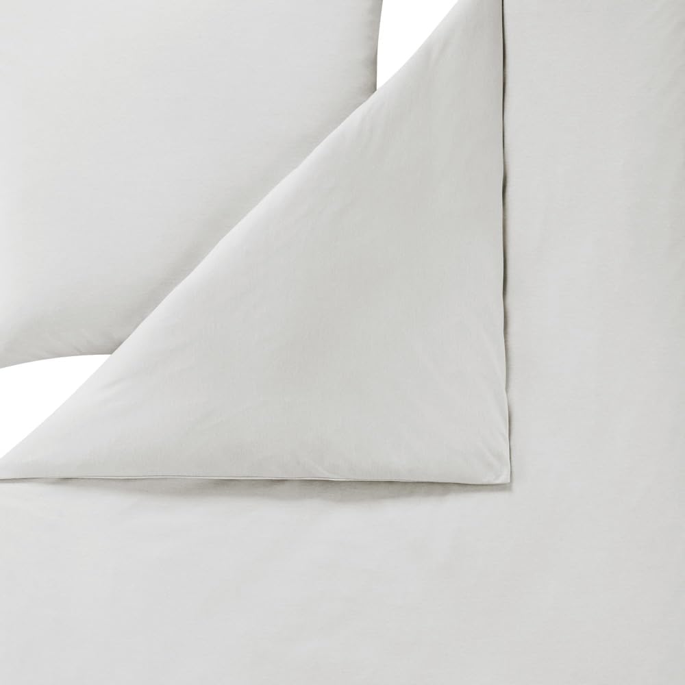 ESTELLA Mako Interlock Jersey Bettwäsche Uni Takoma Silber, 1 Bettbezug 135 x 200 cm + 1 Kissenbezug