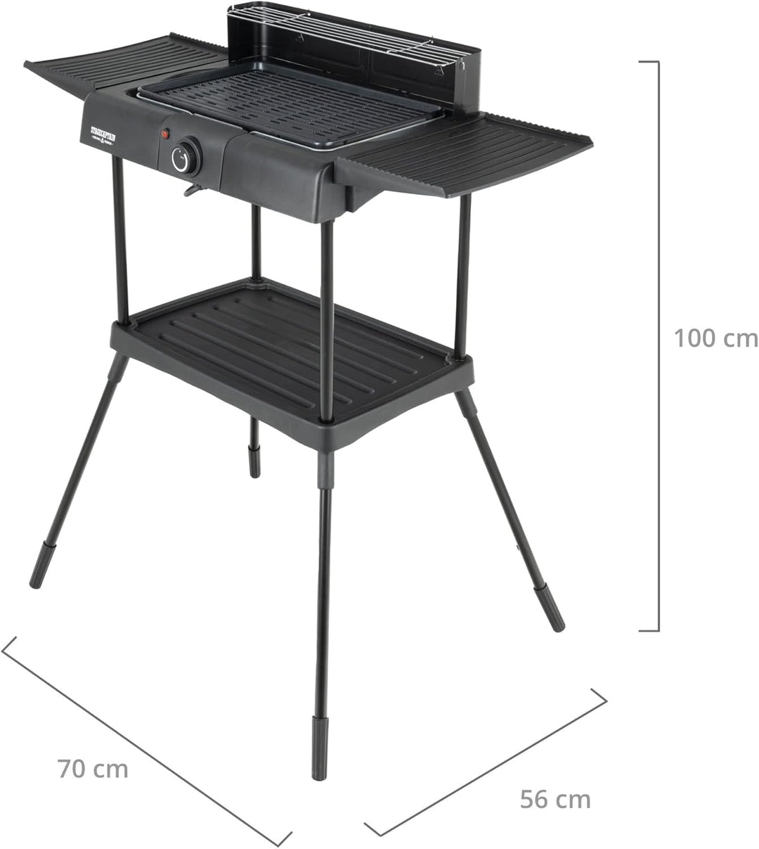 Stagecaptain EBBQ-2000 Elektrogrill 2000W - 3in1 Grill - Tischgrill, Standgrill mit Grillrost und Gr