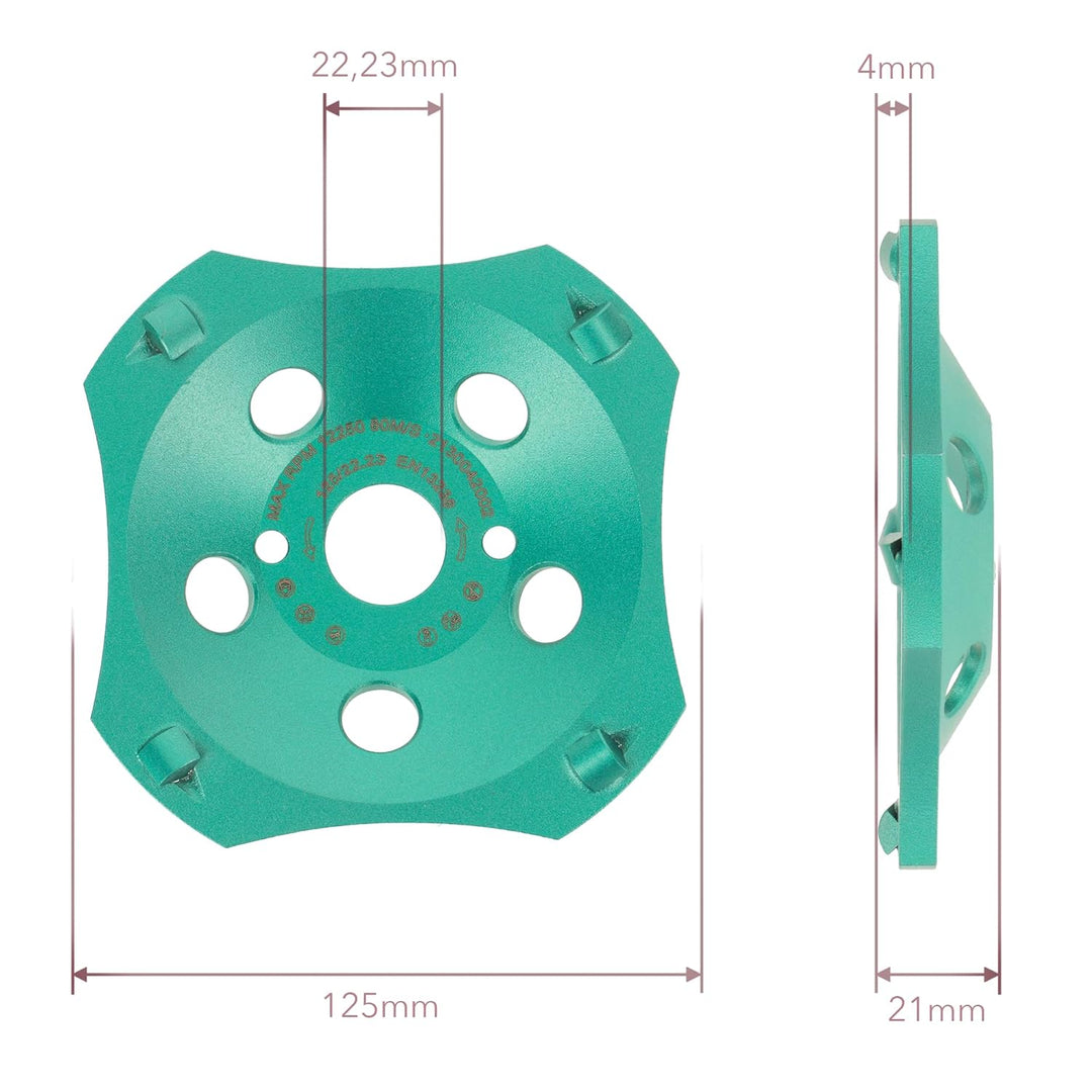 PRODIAMANT Profi PKD Diamant-Schleiftopf 125 mm x 22,2 mm 4 Segmente Diamantschleiftopf PDX829.793 1