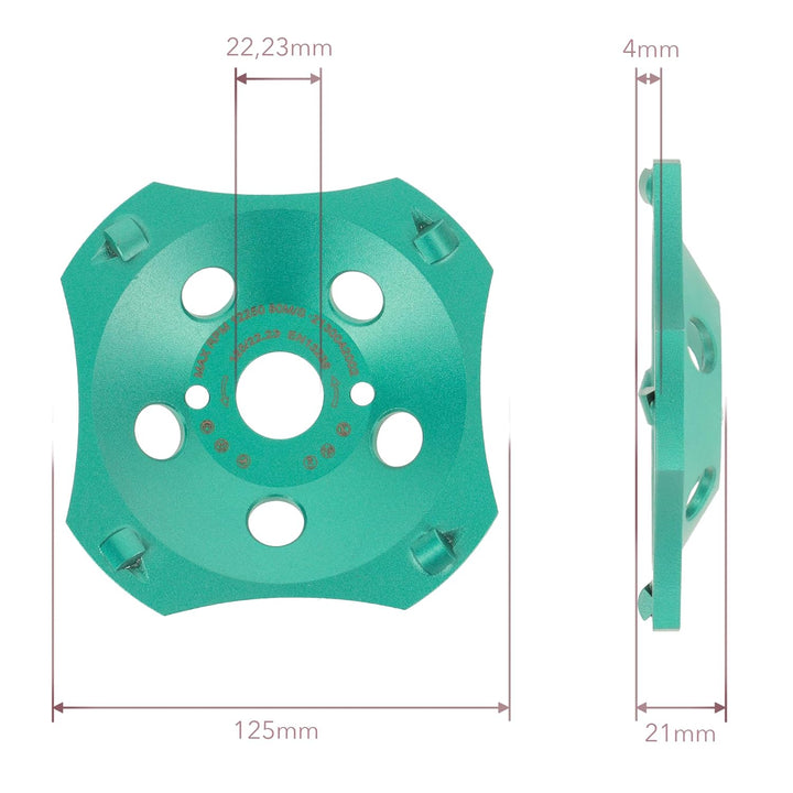 PRODIAMANT Profi PKD Diamant-Schleiftopf 125 mm x 22,2 mm 4 Segmente Diamantschleiftopf PDX829.793 1