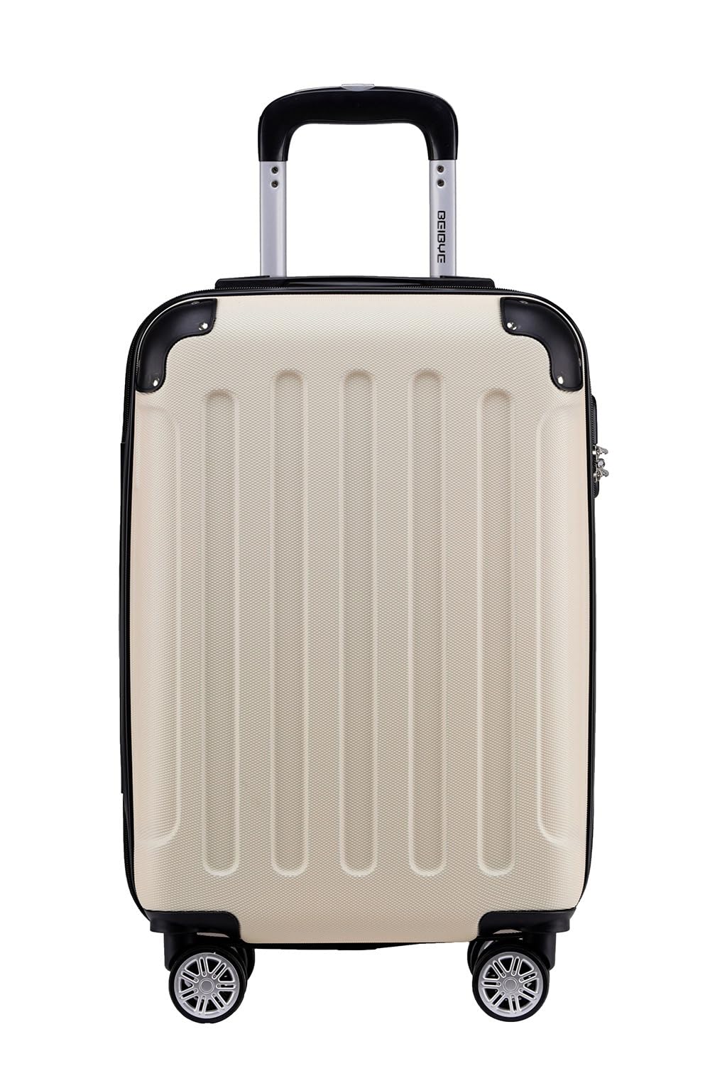 BEIBYE- Hartschalenkoffer Koffer Trolley Rollkoffer Reisekoffer Zahlenschloss 4 Zwilings-Rollen (Cre
