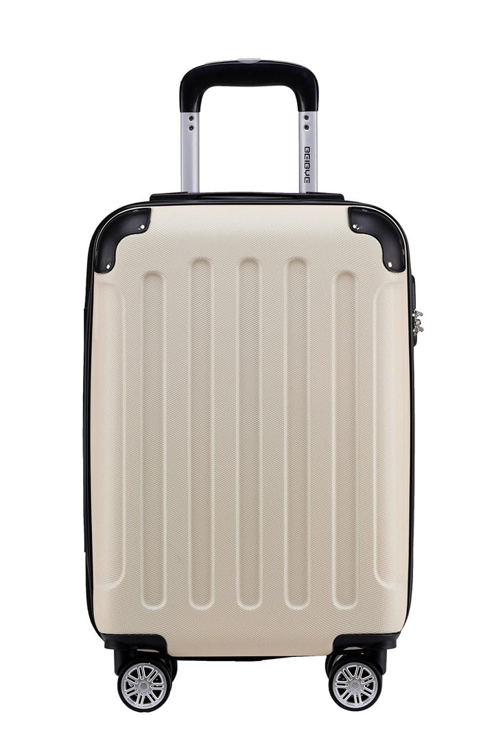BEIBYE- Hartschalenkoffer Koffer Trolley Rollkoffer Reisekoffer Zahlenschloss 4 Zwilings-Rollen (Cre