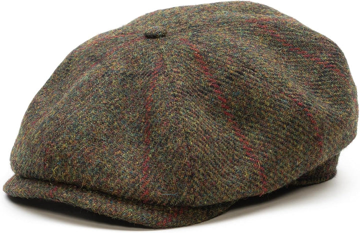Sterkowski Shelby | 100% Harris Tweed Schiebermütze für Herren und Damen | Warm Elegant 8-Panel Zeit