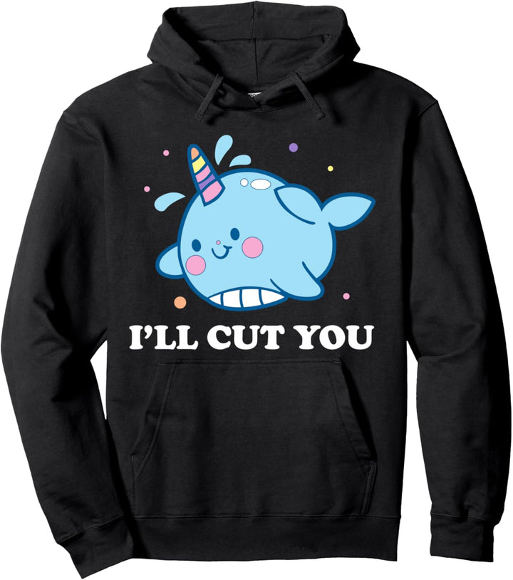 Lustiger Narwal schneidet Ihnen Einhorn vom Meeresgeschenk Pullover Hoodie