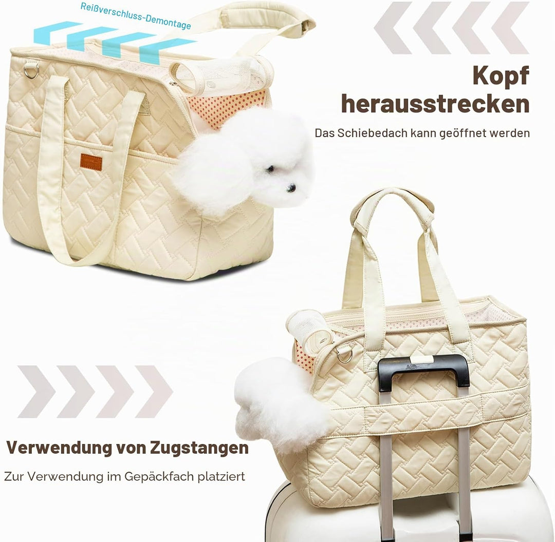 PETCUTE Hundetasche für Katze und Hund,Atmungsaktive Hundetasche für Kleine Hunde 6KG,Hundetragetasc