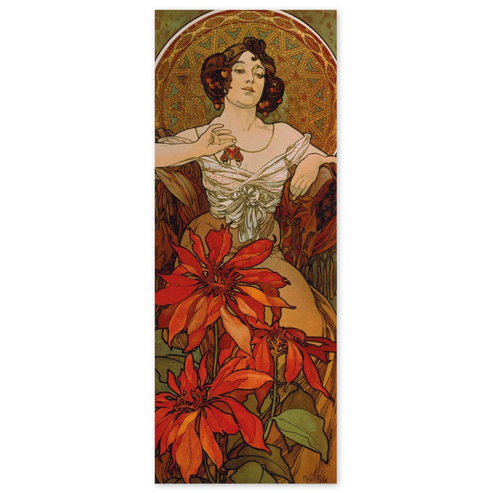 JUNIWORDS Poster, Alfons Maria Mucha, Edelsteine, Rubin, 40 x 102 cm, 40 x 102 cm