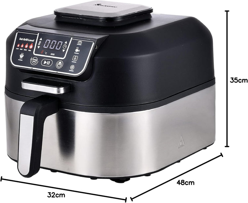 MasterPro Smokeless Grill | Elektrogrill mit Cyclonic Air Max Technologie 260º und 1760W Leistung |