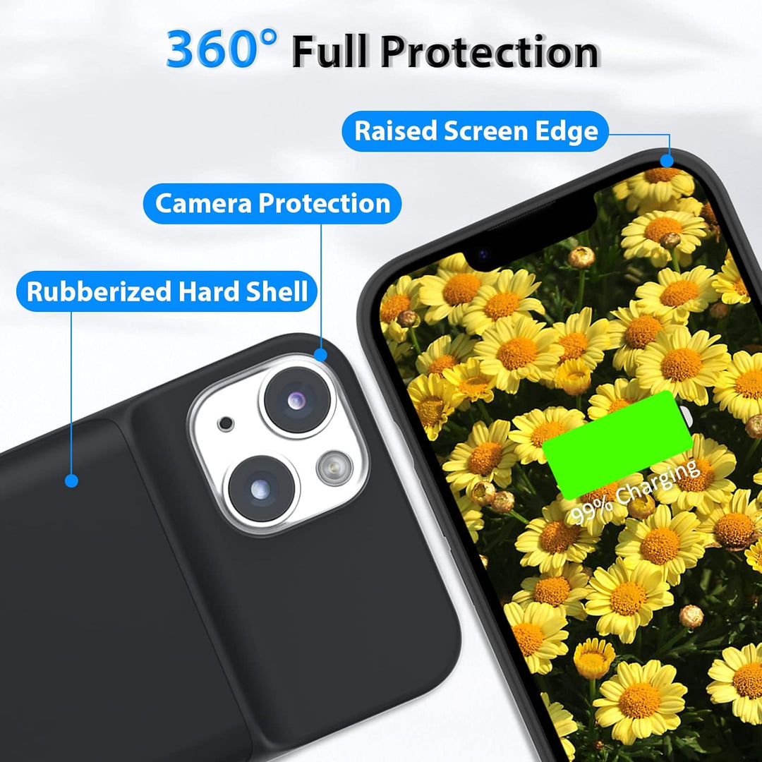 HUOBAO Batteriehülle für iPhone 14 Plus, [7000mAh] Ladekoffer für iPhone, Schützende tragbare Ladeta