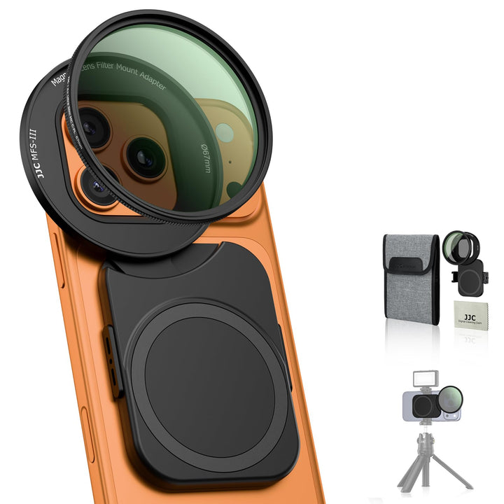 JJC 67 mm magnetischer Handy-Objektivfilter-Adapter mit 67 mm CPL-Filter für iPhone 14/15/16/17, 14/