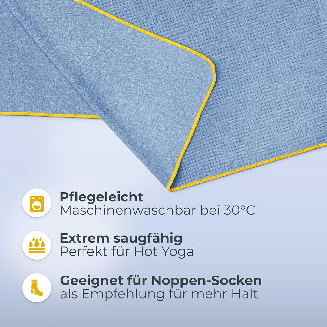 NirvanaShape Yoga Handtuch rutschfest | Hot Yoga Towel mit Antirutsch-Noppen | hygienische Yogatuch-