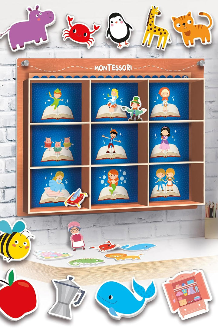Lisciani - MONTESSORI - Riesenbox - Lernspiel - Austauschbarer Hintergrund - Viele Aktivitäten - Kla