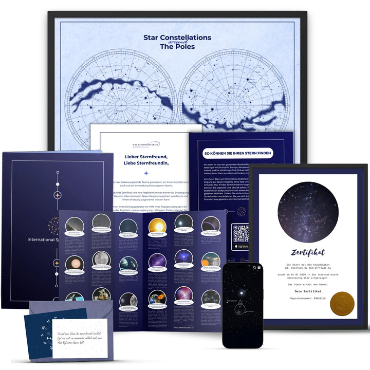 Galaxieregister Sterntaufe - Stern kaufen - Stern schenken - sichtbarer Stern (Sichtbarer Stern)